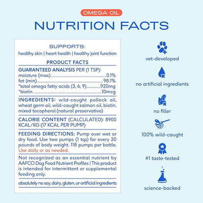 Native Pet Omega 3 Fish Oil for Dogs & Cats – Wild Alaskan Salmon Oil for Dogs Skin and Coat, Supports Joints, Heart & Shedding – Fast-Absorbing Omega 3 6 9 Liquid Supplement – 8oz