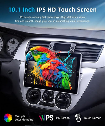 VECHTEL 2026 Upgrade 10.1’’ IPS Rotatable Car Stereo, Single Din Touchscreen Radio with Wireless Carplay&Android Auto, Backup Camera/Bluetooth/USB/FM/RDS/Mirror Link/SWC/EQ