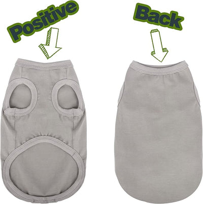 Paiaite Revamp Your Pooch's Closet: 3 Pieces Plain Sleeveless Cotton Dog Shirts, for Small and Medium Dogs. Stay Cool and Fashionable with These Colorful Puppy Tank Top! Black Green and Gray XS