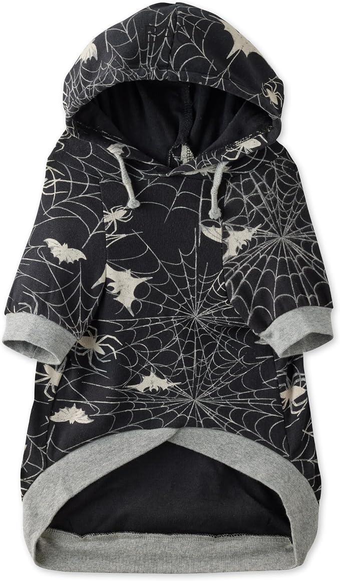 Pet Passion Rocky – The Original Lightweight Hooded Tee 100% Organic Cotton Dog Hoodie Pet Coat Sweater for All Sized Dogs, Batty Black, Medium (20-45 lbs)