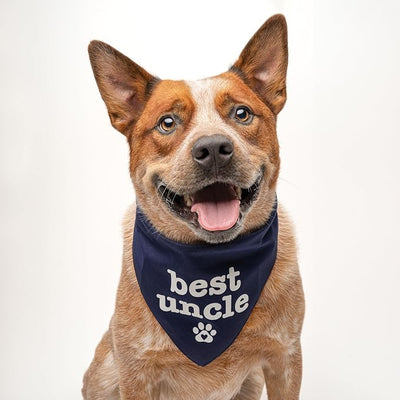 Best Uncle Father's Day, Valentine's Day, Birthday Dog Bandana (Navy, OS 588)