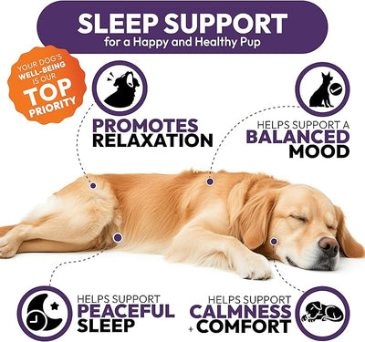 Advanced Melatonin for Dogs - 170 Dog Melatonin Calming Chews for Small and Large Dogs - Natural Hemp Dog Sleep Aid, Puppy Sleeping Pills, Anxiety, Stress, Separation, Barking, Fireworks - Made in USA