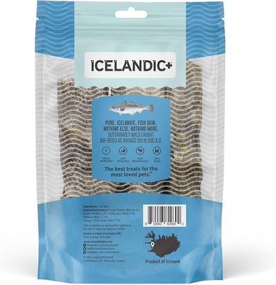 Icelandic+ Plus Cod Skin 5" Short Hand Wrapped Dog Chew Stick, 3-Pack, 2.0-oz Bag