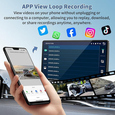 Largest 11.3" Portable Apple Carplay Screen, Wireless Car Play & Android Auto Touch Screen, Car Stereo with App View/4K Dash Cam/Backup Camera/Mirror Link/Voice Control/Music Play
