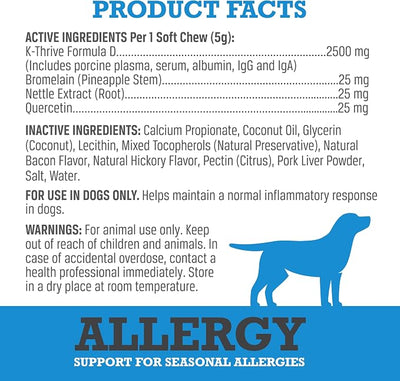 WINPRO Allergy Chews – Plasma-Powered Formula for Dog Seasonal Allergy Support – Grain-Free Natural Blood Protein Supplements – 60 Soft Chews - 2 Pack