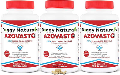 Azovast Plus Kidney Health Supplement for Dogs & Cats -24 Billion CFU- NO Refrigeration Required - Help Support Kidney Function & Manage Renal Toxins - Renal Care Supplement Capsule(U.S.A)(360 Caps)