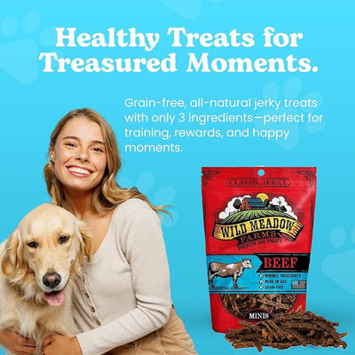 Classic Beef Minis, Soft Jerky Training Treats for Dogs, Grain-Free, All-Natural & Perfectly Sized for Training, High-Value Rewards in a Convenient 3.5 Ounce Pouch