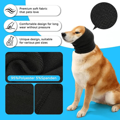 Dog Calming Hoodie Ear Muffs Noise Protection, Dog Hoodie Hematoma Ear Wrap, Ear Covers for Bath, Thunderstorms