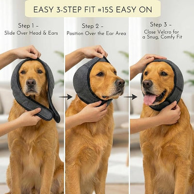 No-Shake Ear Wraps for Dogs: Breathable Bonnet to Stop Shaking & Aid Aural Hematoma Recovery - Post-Surgery Bleeding Protection for Golden Lab & Shepherd Large Breed