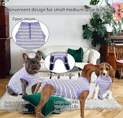 Recovery Suit for Dogs,Dog Cone Alternative Zipper Surgery Suit Female Spay,Soft Dog Surgery Suit for Anti Licking,Breathable Surgical Suit for Dogs Female Spay