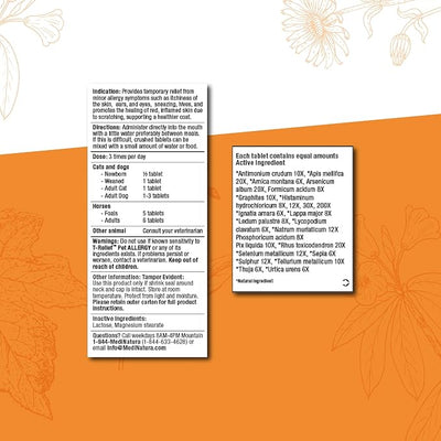 T-Relief Pet Allergy Support for Dogs & Cats Itchy Relief Supports Healthy Skin & Coat Natural Medicine Helps Soothe Hot Spot Itching Paws Licking Runny Nose Sneezing Watery Eyes - 90 Tablets