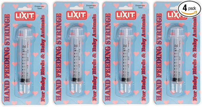 Lixit Hand Feeding Syringes for Puppies, Kittens, Rabbits and Other Baby Animals (10ML Pack of 4)
