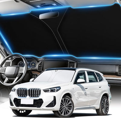 SINGARO Universal 300T Car Windshield Sun Shade, Foldable Reflective for Windshield & Window Shades with Overlapping Design, Car Interior Accessories (64.5" L x 33" W)