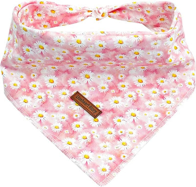 Lionheart glory Dog Bandana Dog Kerchief 1 Pack Washable Soft Comfortable Dog Scarf, Square Adjustable Girl or Boy Florals Spring Summer Dog Bandanas for Small Dogs