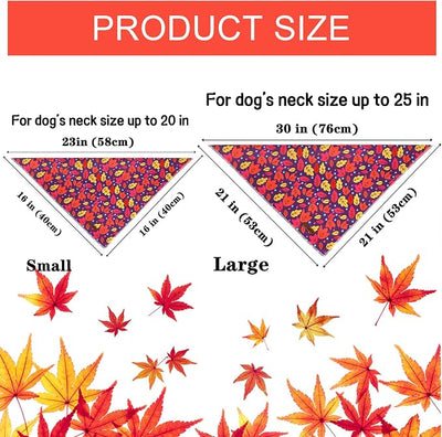 Unique Style Paws Dog Bandanas 1PC Washable Cotton Triangle Dog Scarfs Autumn with Colorful Maple Leaf for Small Medium Large Dogs and Cats