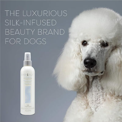 BioSilk for Dogs Silk Therapy Deep Moisture Waterless Shampoo Spray, No Rinse Between-Bath Dog Grooming Spray, Sulfate and Paraben Free, pH Balanced, Made in USA, 8 Fl Oz