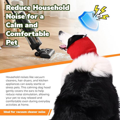 Dog & Cat Calming Band Cat Anxiety Relief Cover,Double Layer Thickened Pet Ears Elastic Neck Band Noise Cancelling Ear Muffs for Anxiety Relief/Noise Protection,Grooming,Thunder,Fireworks