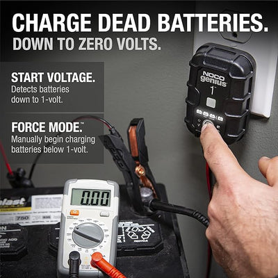 NOCO GENIUS1: 1A 6V/12V Smart Battery Charger – Automatic Maintainer,Trickle Charger & Desulfator with Overcharge Protection & Temperature Compensation – for Lead-Acid-& Lithium Batteries,(Pack of 6)