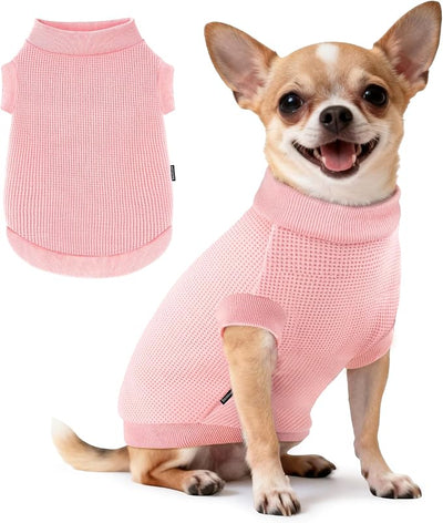 1 Pack Dog Shirt for Small Supplies Functional Waffle Dog Clothes Warm Soft Sweatshirt Outfit for Dogs Cats Pet Apparel
