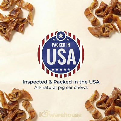 K9warehouse Pig Ears Strips - 32oz USA Packed - Natural Bulk Pig Ear Slivers - Treats Made of 100% Pure Pork - Alternative to Rawhide Chews - Thick Cut Pigs Ear Dog Treats for Small to Large Dogs