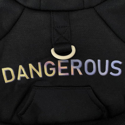 Izefia Dog Hoodie Clothes with Pocket 4 Legs Jumpsuit Fleece Sweater Winter Sweat Shirt Warm Cotton Hoodies for Small Dog Medium Large Cat Black XXL