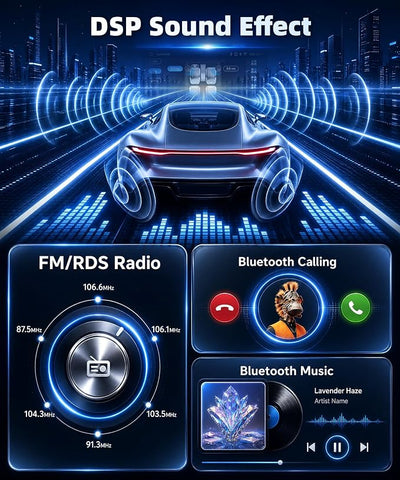 Rimoody 9 Inch Car Stereo for Toyota Yaris Vios 2007-2013, Wireless CarPlay Android Auto MP5 Player with IPS Touchscreen Bluetooth FM/RDS DSP Vi-Link You-Tube Mirror Link, Backup Camera SWC