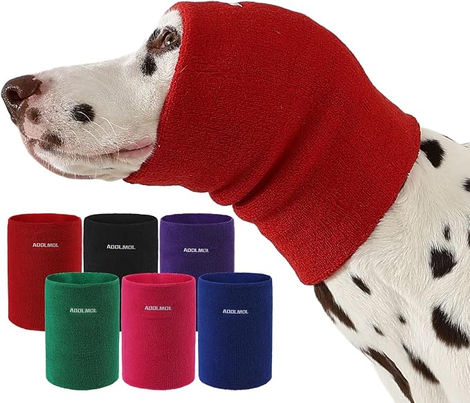 Dog & Cat Calming Hoodie – Soft Double-Layer Ear and Neck Cover for Anxiety Relief & Noise Protection, Elastic Pet Head Wrap for Grooming, Bath, Drying & Fireworks