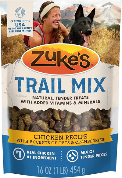 Zuke’s Trail Mix Pet Treats for Dogs, Soft Dog Treats with Real Chicken Recipe - 16 oz. Pouch