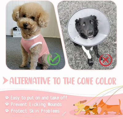 Dog's Recovery Suit Post Surgery Shirt for Puppy, Small Dog Surgical Recovery Suit for Female Male Dogs, Dog Onesie Protect Surgical Wound(Pink-s)