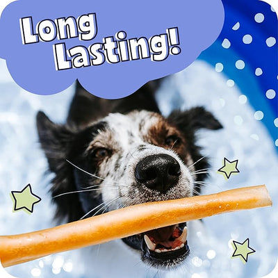 Pawstruck Natural Large 12" Beef Collagen Sticks for Dogs – Long-Lasting Rawhide Alternative, High Protein Treats with Chondroitin & Glucosamine – 10 Pack