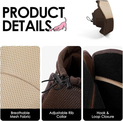 AOFITEE Dog Cone - Soft Cone for Dogs to Stop Licking After Surgery, Foldable Small Dog Cone Collar, Adjustable Cones for Dogs for Wound Healing, Elizabethan Pet E-Collar, Brown Small