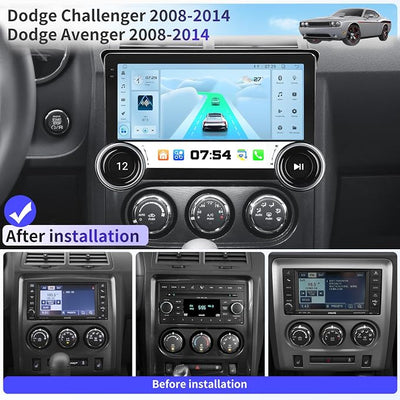 Car Radio for Dodge Challenger & Avenger 2008-2014 Stereo Replacement Dual Knob Upgrade 10.1” Android 13 Touch Screen Wireless CarPlay & Android Auto Head Unit GPS Bluetooth 5.0 WiFi DSP SWC FM/AM 64G