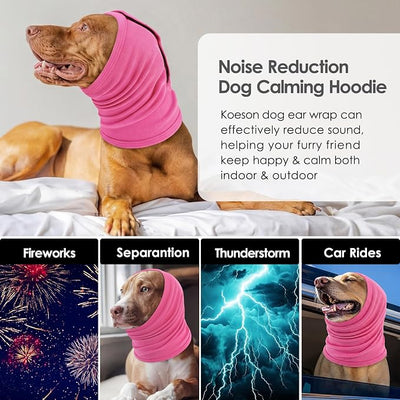 KOESON Dog Ear Wraps with Adjustable Hook & Loop, Soft No Shake Ear Wrap for Dogs Hematoma, Breathable Dog Ear Cover for Noise Protecion, Small Doggie Calming Hoodie for Thunder, Firework, Separation