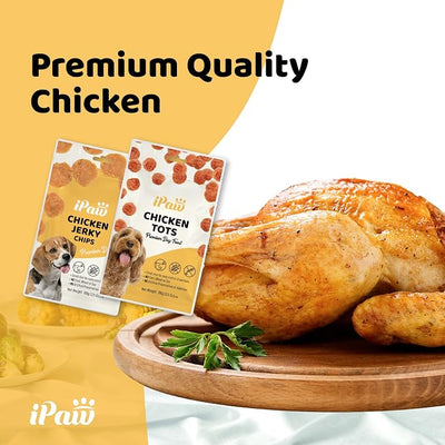 iPaw 5 Stock-Up Combo Chicken Tots Dog Treats for Puppy Training, SQF Certified Human Grade Dog Treat, Hypoallergenic, Easy to Digest (Chicken Tots), 5 Packs