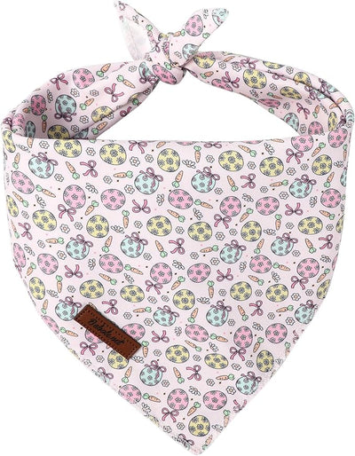 Easter Dog Bandana - Cute Pastel Egg Dog Neck Scarf, Soft Girly Spring Pet Bib for Medium Large Dogs, Easter Photo Dogs Cats Prop for Daily Use Parties & Pet Photography L