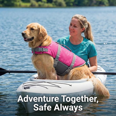 Doglay Dog Life Jacket with Rescue Handle, Dog Life Vest for Swimming Boating, Adjustable Reflective Puppy Swim Vest with Superior Buoyancy for Small Medium Large Dogs