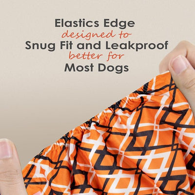 wegreeco Washable Male Dog Belly Band (Stylish Pattern)- Pack of 3 - Washable Male Dog Belly Wrap, Dog Diapers Male (Yellow Geometric, Medium)