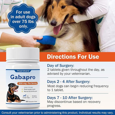 for Large Dogs, 300mg, Hip and Joint Support, Arthritis Comfort for Senior Dogs, Over 75 lbs, 90 Tablets
