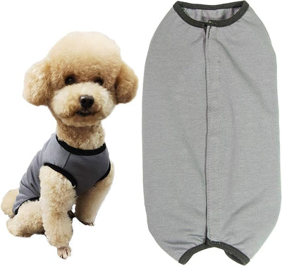 Dog’s Recovery Suit Post Surgery Shirt for Puppy, Wound Protective Clothes for Little Animals(Grey-l)