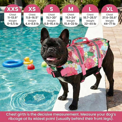Doglay Dog Life Jacket, Dog Life Vest for Swimming Boating, Adjustable Puppy Life Jacket with Reflective Stripes, Superior Buoyancy Pet Swimming Vest for Small Medium and Large Dogs