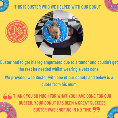 Dog Donut Collar | Alternative to Traditional or Soft Dog Cones | Inflatable Post-Surgery Cone for Medium Dogs (Blue)