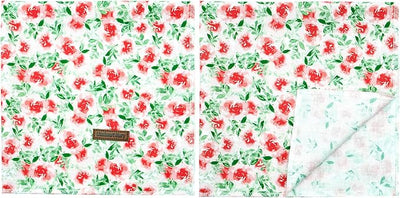 Lionheart glory Floral Dog Bandana Spring Summer Dog Bandana 1 Pack Washable Soft Dog Scarf, Square Adjustable Dog Bandanas for Small Dogs, Red Roses