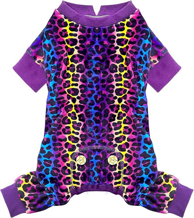 KYEESE Dog Pajamas Soft Dogs Clothes Pet Coat Velvet Dog Pajamas Small Sized Dogs Comfy Doggie Jammies Onesie Stretchy Doggie Pjs Pet Costume with Leopard Pattern, Small