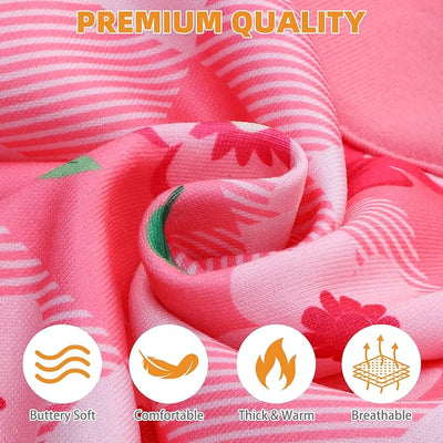 KOOLTAIL Spring Dog Hoodie Pet Clothes Sweater with Hat and Pocket for Medium Large Size Dogs Outdoor Picnic Camping, Insect Protection Anti-Hair Loss, Soft Fleece Dog Hooded Sweatshirt, Pink Flower M