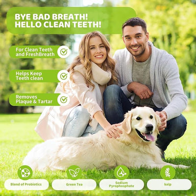 Dog Teeth Cleaning Powder for Dogs 200g- Enzymatic Plaque & Tartar Remover, Dog Dental Powder for Fresh Breath, 90 Day Supply for All Breeds