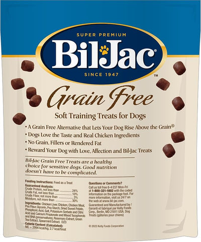 Bil-Jac Grain Free Soft Treats for Dogs, Chicken and Sweet Potato Flavor, Made with Real Chicken Liver, 10oz (2-Pack)