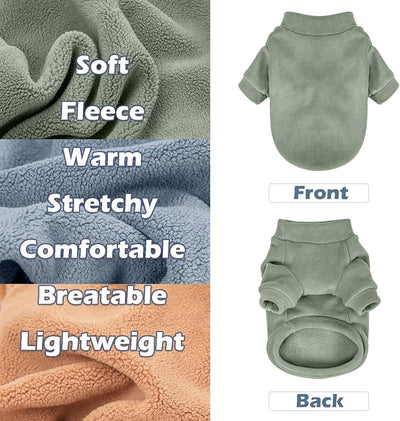 GYALAPERI Dog Sweater, 3 Pack Dog Sweaters for Small Dogs Girl Boy, Ultra Soft Warm Puppy Clothes Dog Coat for Winter (Lt Blue+Olive+Brown, Small)