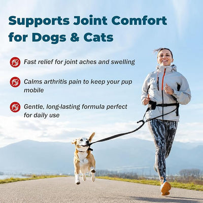 Dogs and Cats Pain Relief Tablets | Joint & Hip Pain Support|Arthritis, Aches and Swelling Keep pup Mobile|100% Veterinarian Formulated,for All Breeds,Ages & Weights, 90 Count