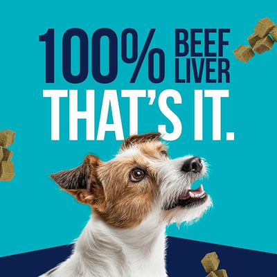 Stewart Beef Liver Dog Treats, 4 oz, ~90 Pieces, Freeze Dried Raw, Single Ingredient, 50% Protein Training Treats or Meal Topper in a Resealable Pouch, Grain Free, Gluten Free