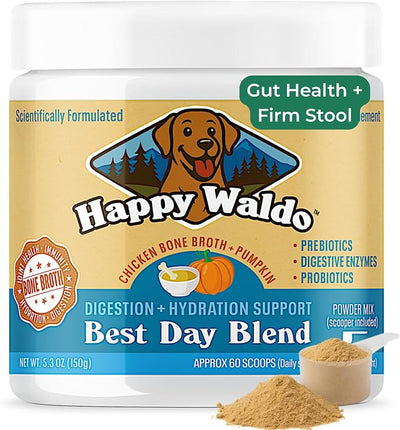 Bone Broth Dog Food Topper – Firm Stool Support, Digestion & Gut Health, Picky Eater Friendly with Pumpkin, Probiotics & Digestive Enzymes